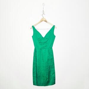 1950's 60's S. EISENBERG CALIFORNIA wiggle dress emerald green bows women's XS S